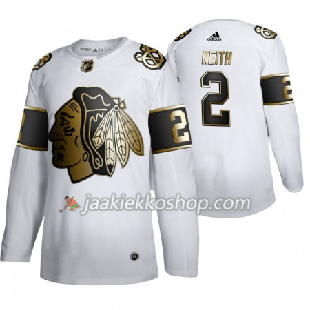 Miehille NHL Chicago Blackhawks Pelipaita Duncan Keith 2 Adidas 2019-20 Golden Edition Valkoinen Authentic
